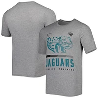 Men's New Era Heathered Gray Jacksonville Jaguars Combine Authentic Red Zone T-Shirt