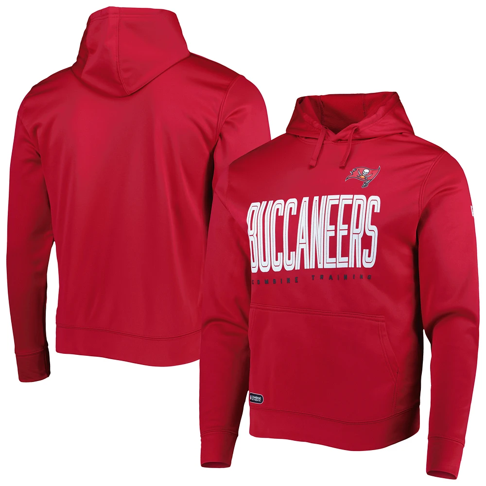 Men's New Era Red Tampa Bay Buccaneers Combine Authentic Huddle Up Pullover Hoodie