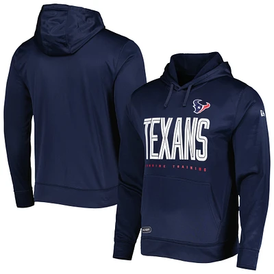 Men's New Era Navy Houston Texans Combine Authentic Huddle Up Pullover Hoodie