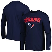 Men's New Era Navy Houston Texans Team Combine Authentic Stated Fitted Long Sleeve T-Shirt