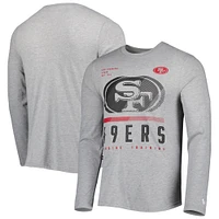 Men's New Era Heathered Gray San Francisco 49ers Combine Authentic Red Zone Long Sleeve T-Shirt