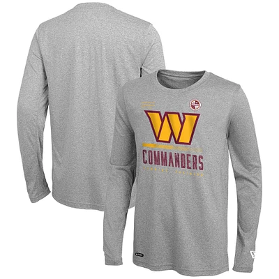 Men's New Era Heathered Gray Washington Commanders Combine Authentic Red Zone Long Sleeve T-Shirt