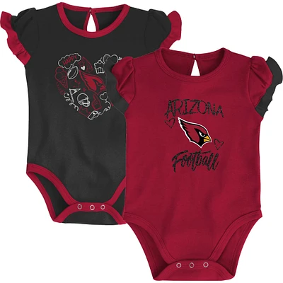 Newborn & Infant Cardinal/Black Arizona Cardinals Too Much Love Two-Piece Bodysuit Set