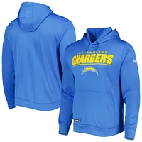 Men's New Era Powder Blue Los Angeles Chargers Combine Authentic Stated Logo Pullover Hoodie