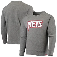 Men's Sportiqe Heathered Gray Brooklyn Nets Moments Mixtape Harmon Raglan Pullover Sweatshirt