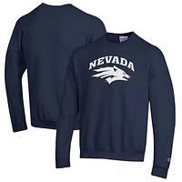 Men's Champion Navy Nevada Wolf Pack Eco Powerblend Crewneck Sweatshirt