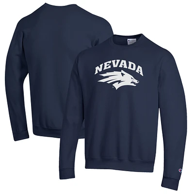 Men's Champion Navy Nevada Wolf Pack Eco Powerblend Crewneck Sweatshirt