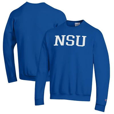Men's Champion Blue Nova Southeastern Sharks Eco Powerblend Crewneck Sweatshirt
