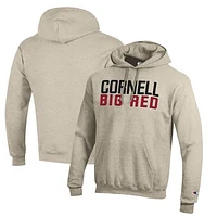 Men's Champion Oatmeal Cornell Big Red Eco Powerblend Pullover Hoodie