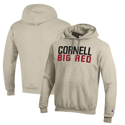 Men's Champion Oatmeal Cornell Big Red Eco Powerblend Pullover Hoodie
