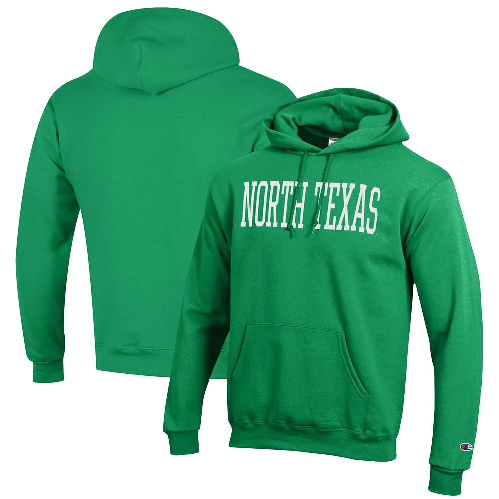 Men's Champion Green North Texas Mean Eco Powerblend Pullover Hoodie