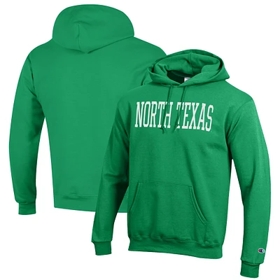 Men's Champion Green North Texas Mean Eco Powerblend Pullover Hoodie