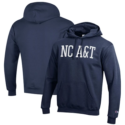 Men's Champion Navy North Carolina A&T Aggies Eco Powerblend Pullover Hoodie