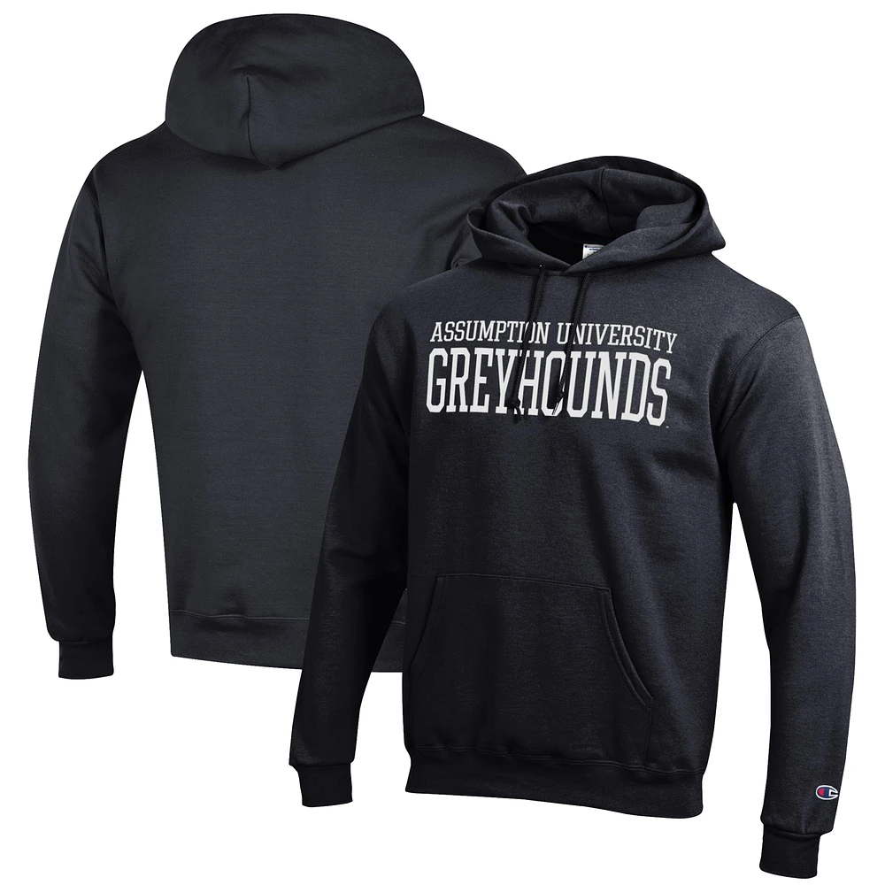 Men's Champion Black Assumption Greyhounds Eco Powerblend Pullover Hoodie