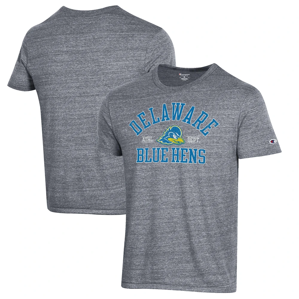 Men's Champion Heathered Gray Delaware Fightin' Blue Hens Ultimate Tri-Blend T-Shirt