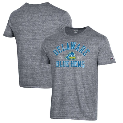 Men's Champion Heathered Gray Delaware Fightin' Blue Hens Ultimate Tri-Blend T-Shirt