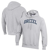 Men's Champion Heathered Gray Drexel Dragons Reverse Weave Fleece Pullover Hoodie