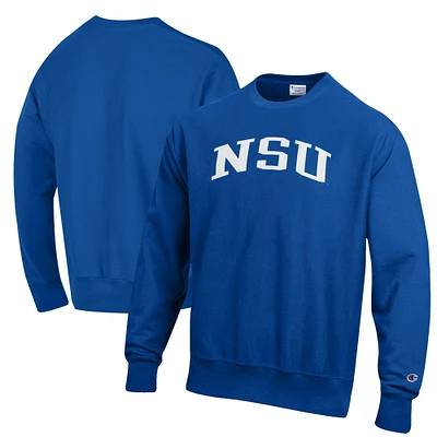 Men's Champion Navy Nova Southeastern Sharks Reverse Weave Fleece Crewneck Sweatshirt