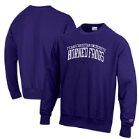 Men's Champion Purple TCU Horned Frogs Reverse Weave Fleece Crewneck Sweatshirt