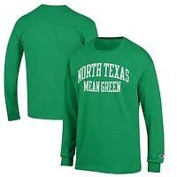 Men's Champion Kelly Green North Texas Mean Jersey Long Sleeve T-Shirt