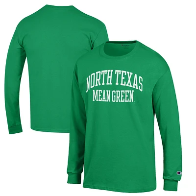 Men's Champion Kelly Green North Texas Mean Jersey Long Sleeve T-Shirt