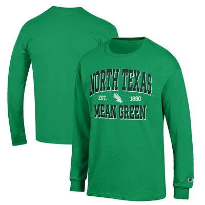 Men's Champion Kelly Green North Texas Mean Jersey Est. Date Long Sleeve T-Shirt