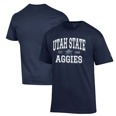 Men's Champion Navy Utah State Aggies Est. Date Jersey T-Shirt