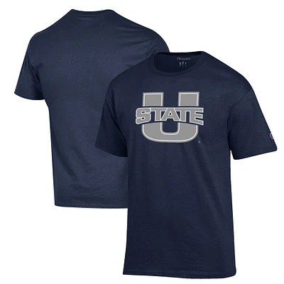 Men's Champion Navy Utah State Aggies Primary Jersey T-Shirt