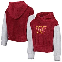 Girls Youth Burgundy/Gray Washington Commanders Game Time Teddy Fleece Pullover Hoodie