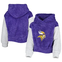 Girls Youth Purple/Gray Minnesota Vikings Game Time Teddy Fleece Pullover Hoodie