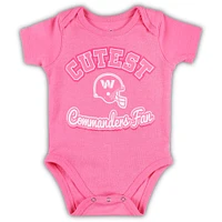 Girls Newborn & Infant Pink Washington Commanders Cutest Fan Bodysuit