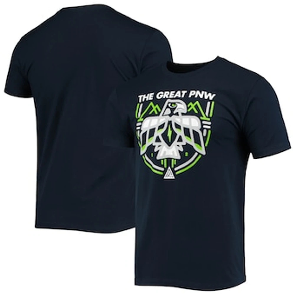 Men's THE GREAT PNW College Navy Seattle Seahawks Hawk T-Shirt