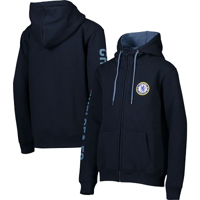 Youth Navy Chelsea Crest 2-Hit Full-Zip Hoodie Jacket