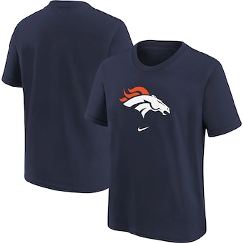 Youth Nike Navy Denver Broncos Logo T-Shirt