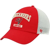 Men's '47 Red/White Tampa Bay Buccaneers Morgantown Trucker Clean Up Snapback Hat