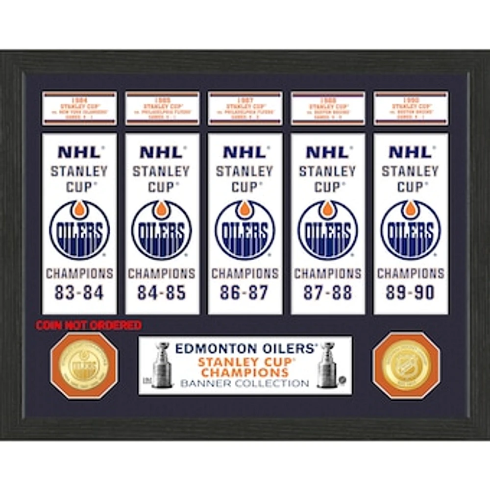 Highland Mint Edmonton Oilers 15" x 12" Stanley Cup Banner Collection - Photo