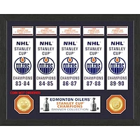 Highland Mint Edmonton Oilers 15" x 12" Stanley Cup Banner Collection - Photo