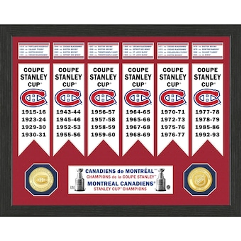 Highland Mint Montreal Canadiens 15" x 12" Stanley Cup Banner Collection - Photo