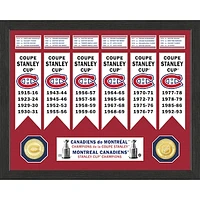 Highland Mint Montreal Canadiens 15" x 12" Stanley Cup Banner Collection - Photo