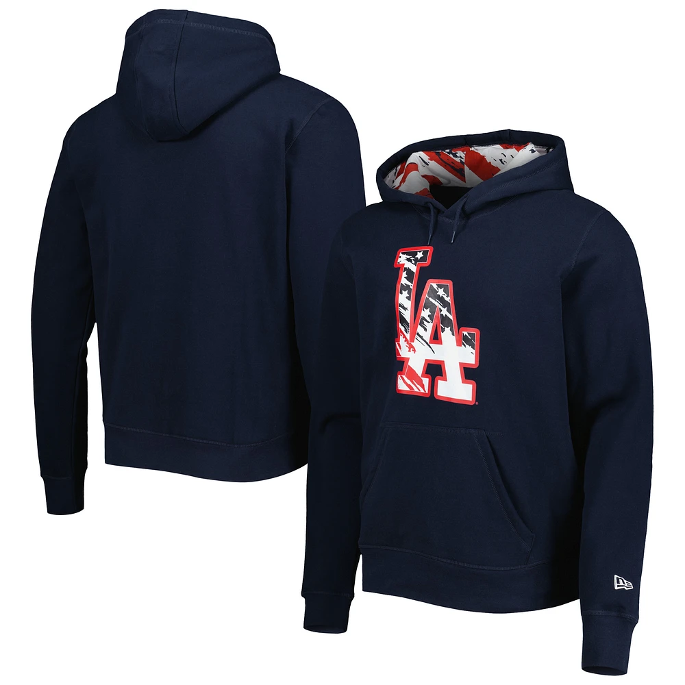 Men's New Era Navy Los Angeles Dodgers 4th of July Stars & Stripes Pullover Hoodie