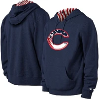 Men's New Era Navy Cincinnati Reds 4th of July Stars & Stripes Pullover Hoodie