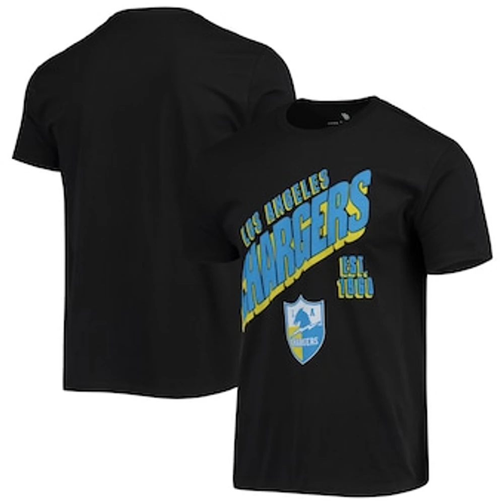 Men's Junk Food Black Los Angeles Chargers Slant T-Shirt