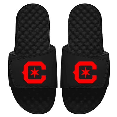 Men's ISlide Black Chicago Fire Secondary Logo Slide Sandals