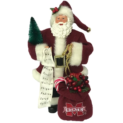 Maroon Mississippi State Bulldogs 12'' Santa