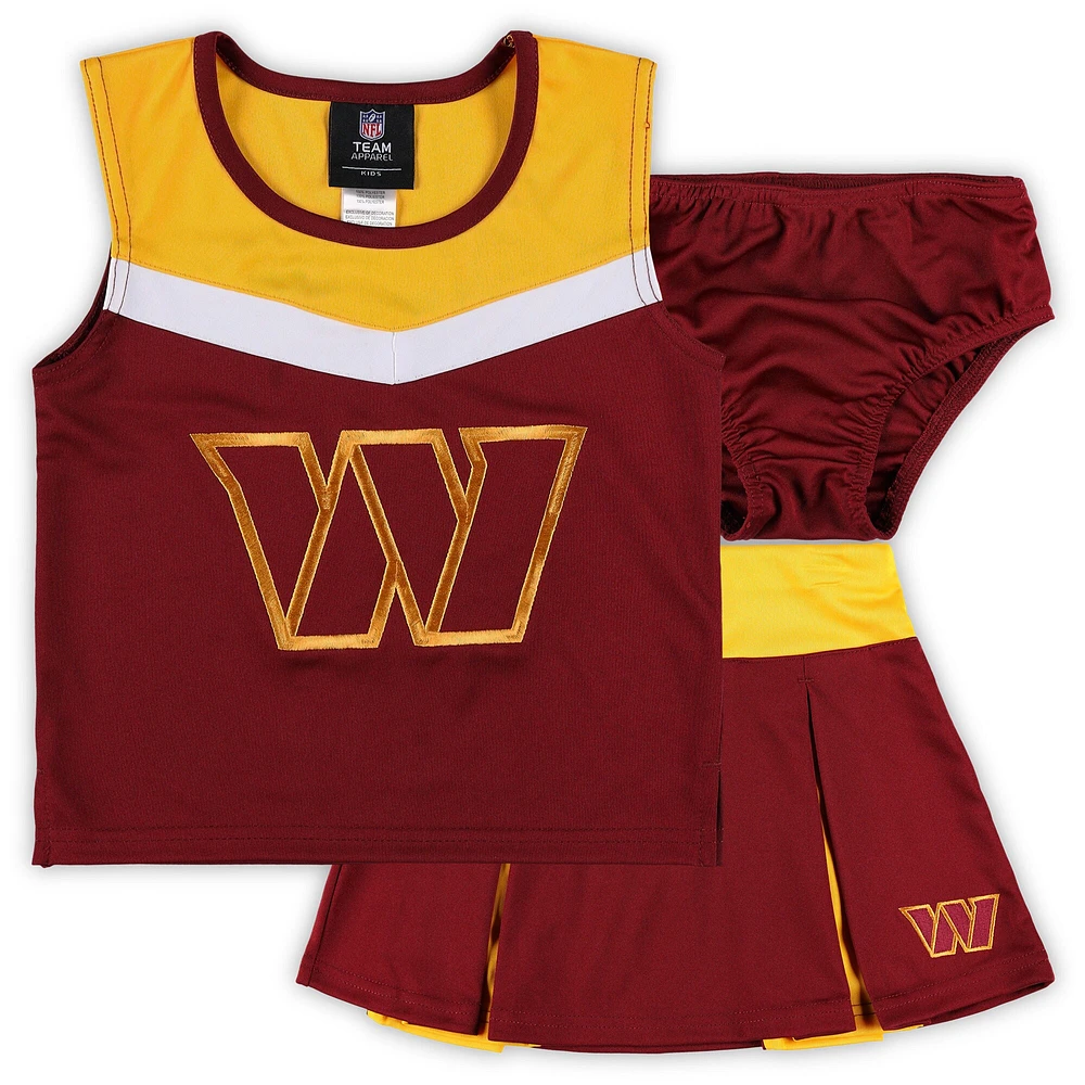 Girls Preschool Burgundy Washington Commanders Three-Piece Spirit Cheerleader Set