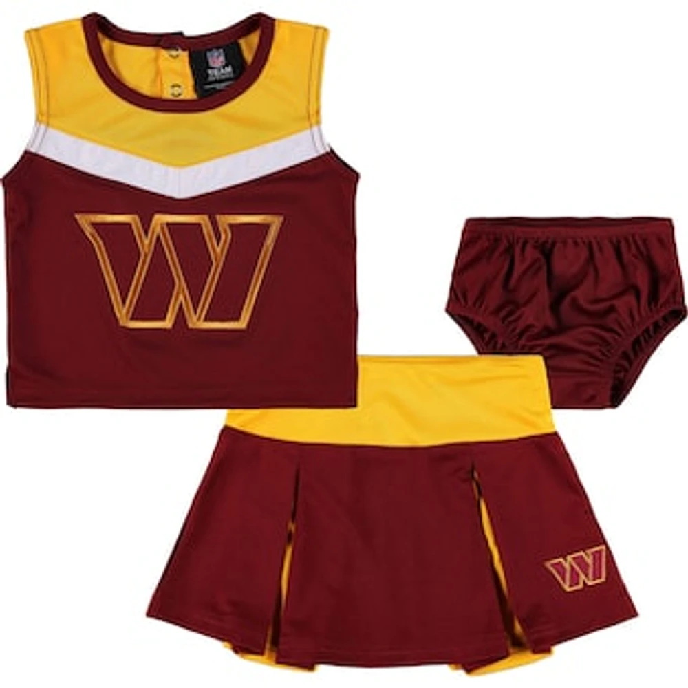 Girls Toddler Burgundy Washington Commanders Two-Piece Spirit Cheerleader Set with Bloomers