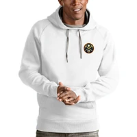 Men's Antigua White Denver Nuggets Victory Pullover Hoodie