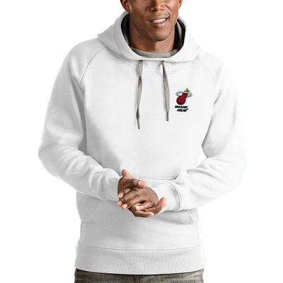 Men's Antigua White Miami Heat Victory Pullover Hoodie