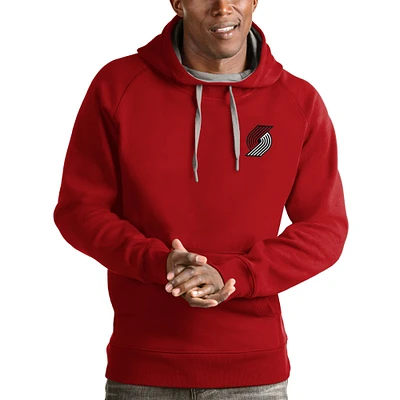 Men's Antigua Red Portland Trail Blazers Victory Pullover Hoodie
