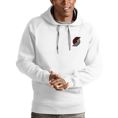 Men's Antigua White Portland Trail Blazers Victory Pullover Hoodie